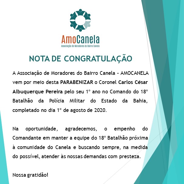 nota de congratulação